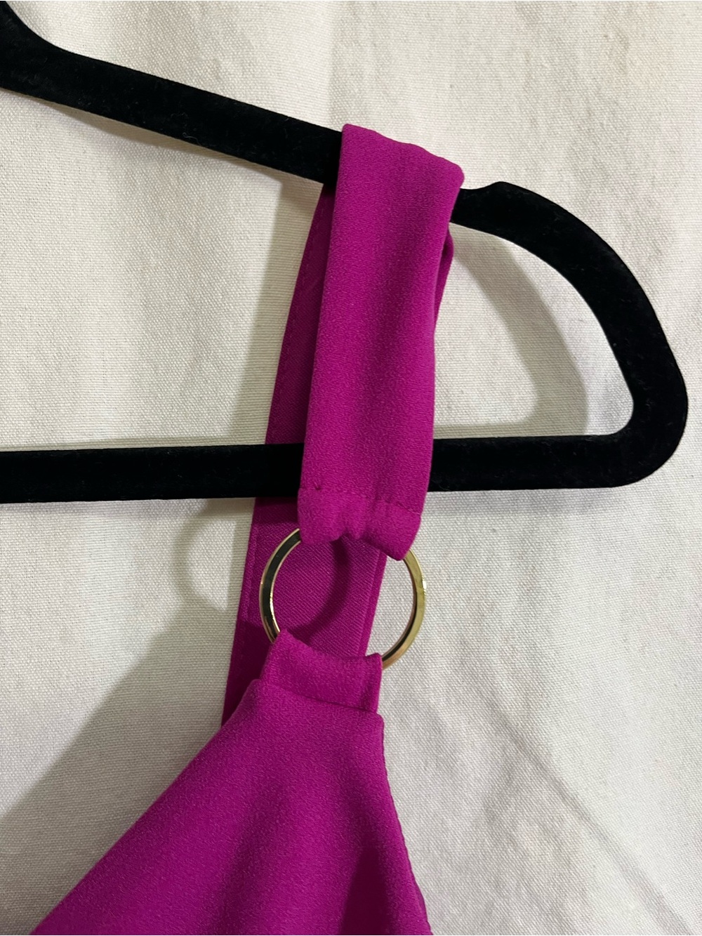 Guess Magenta Ring-Detail Wrap Mini Dress - Picture 8 of 8